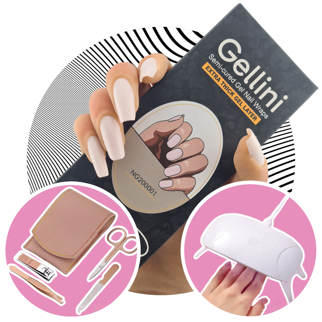 Subtle Blush UV Gel Nail Wraps Starter Kit