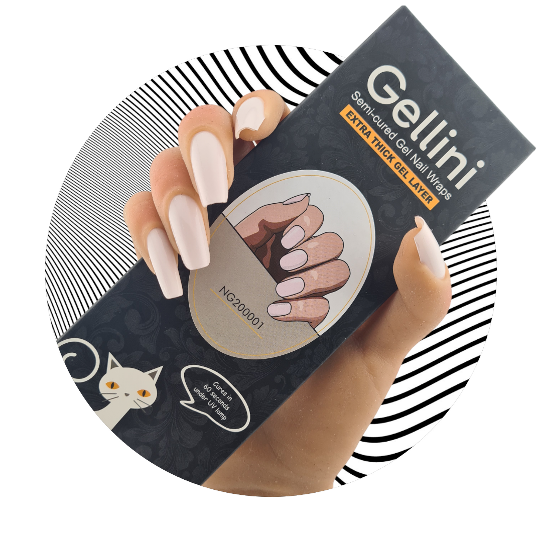 Subtle Blush UV Semi-Cured Gel Nail Wraps