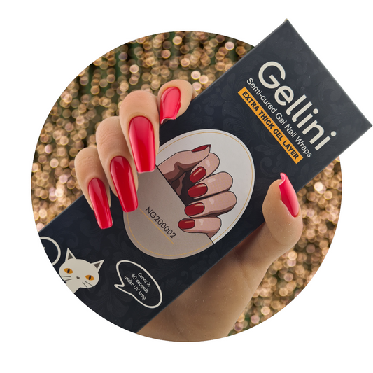 Fiery Red UV Semi-Cured Gel Nail Wraps