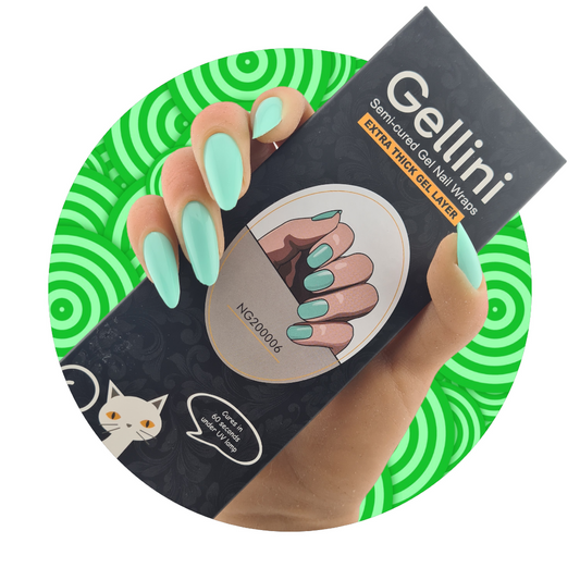 Mint Mirage UV Semi-Cured Gel Nail Wraps
