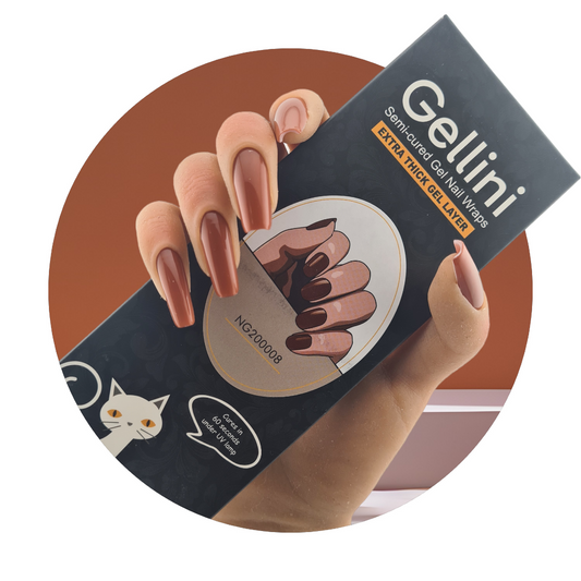 Walnut Brown UV Semi-Cured Gel Nail Wraps