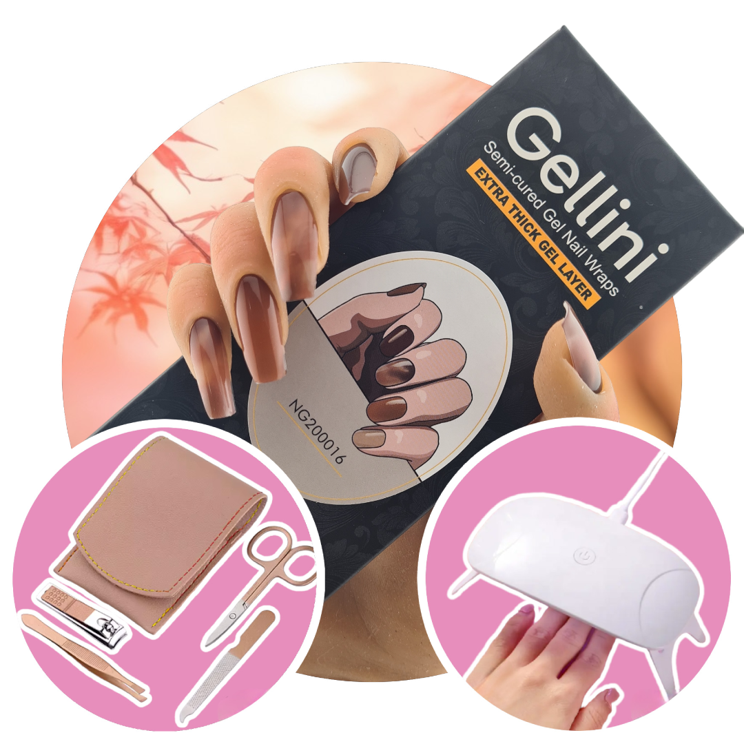 Caramel Macchiato UV Gel Nail Wraps Starter Kit