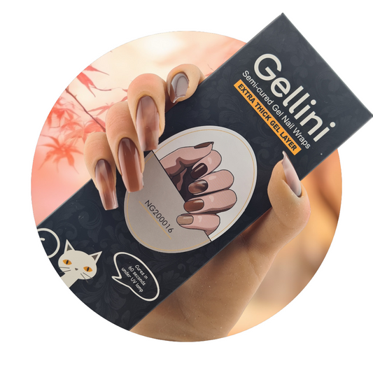 Caramel Macchiato UV Semi-Cured Gel Nail Wraps