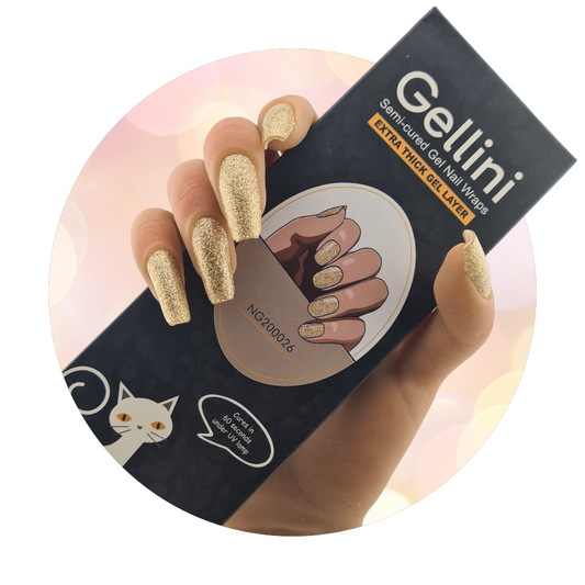 Gala Gold UV Semi-Cured Gel Nail Wraps