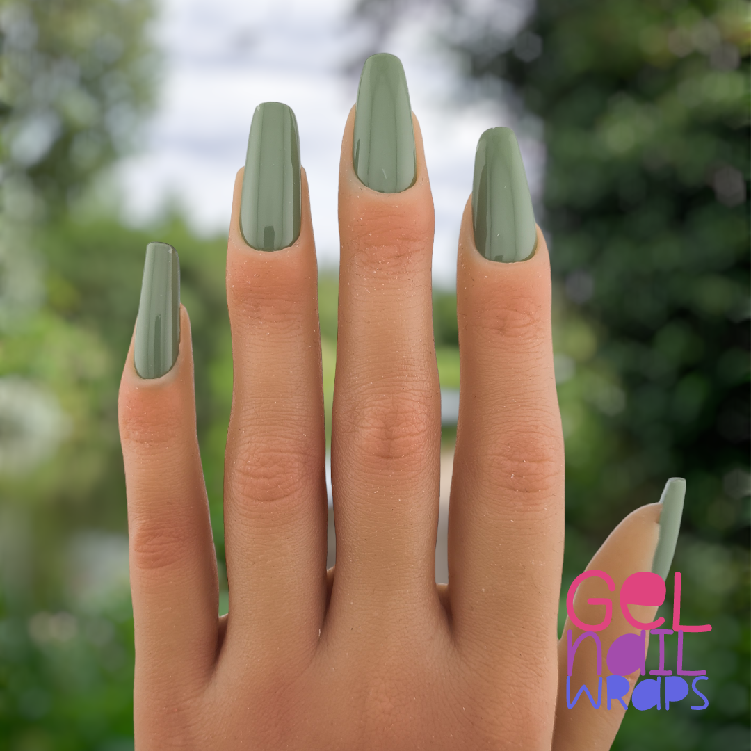 Forest Green UV Gel Nail Wraps Starter Kit
