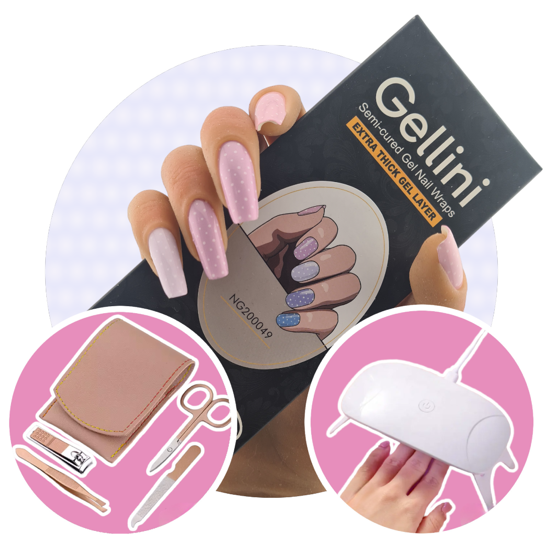 Spotted Pastels UV Gel Nail Wraps Starter Kit