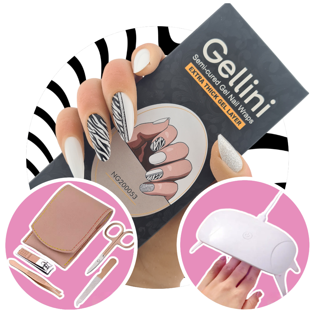 Wild Stripes UV Gel Nail Wraps Starter Kit