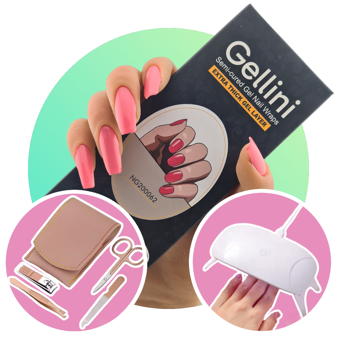 Pretty in Pink UV Gel Nail Wraps Starter Kit