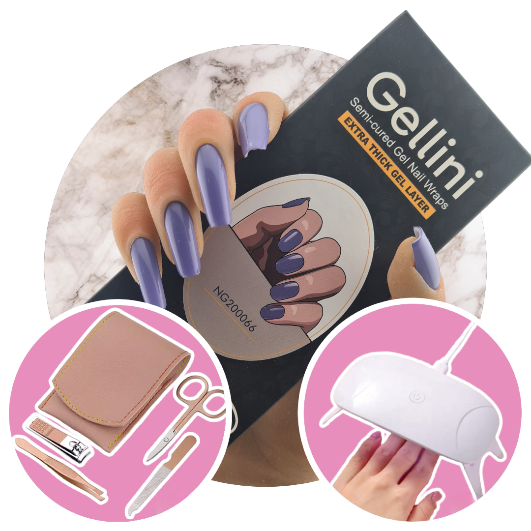 Lavender Lush UV Gel Nail Wraps Starter Kit