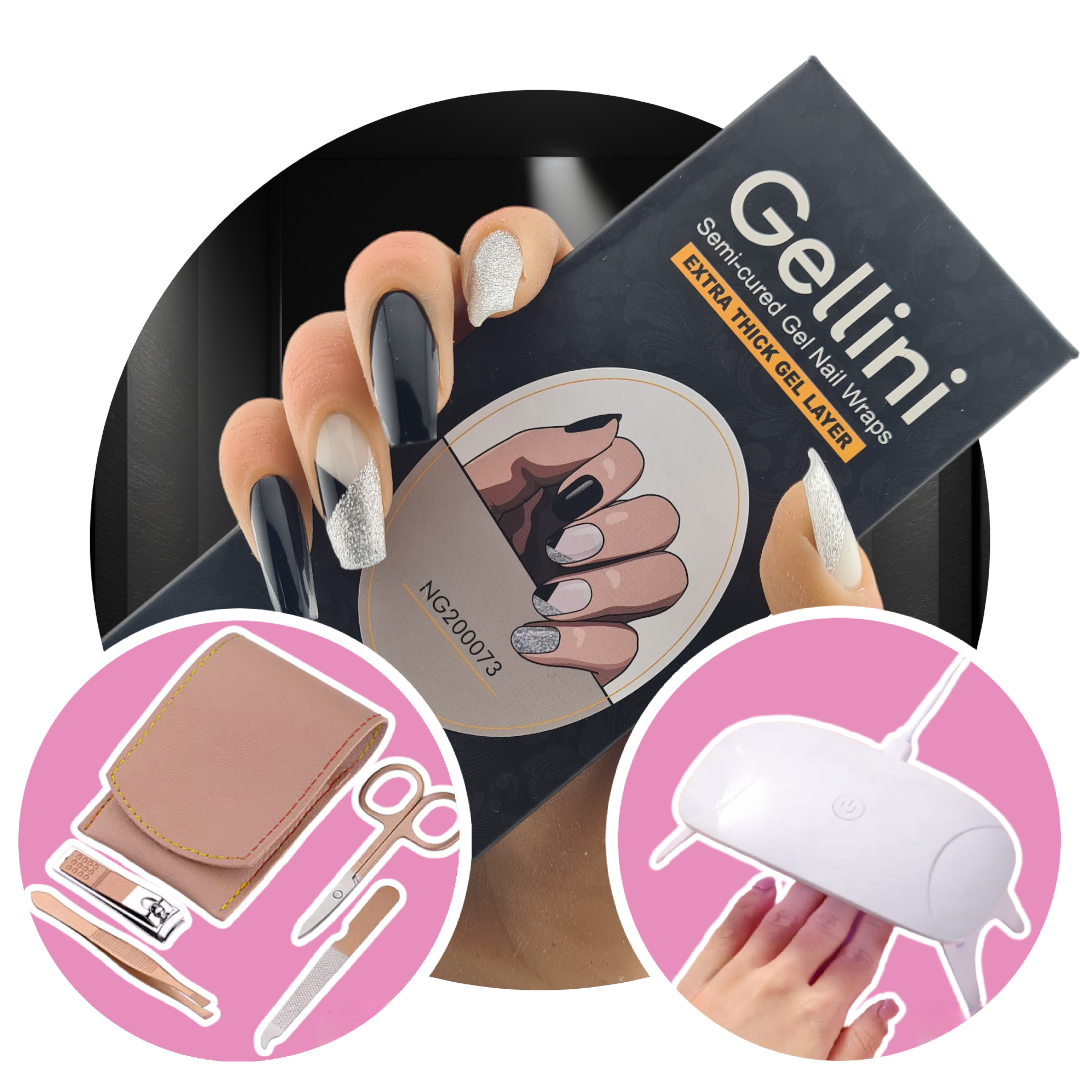 Night and Day UV Gel Nail Wraps Starter Kit