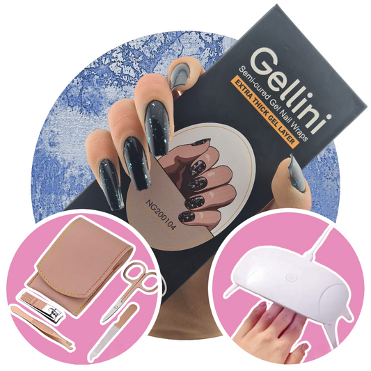Midnight Sapphire UV Gel Nail Wraps Starter Kit