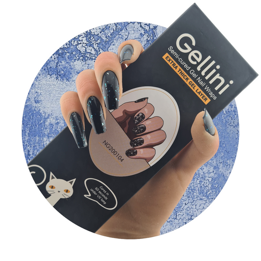 Midnight Sapphire UV Semi-Cured Gel Nail Wraps