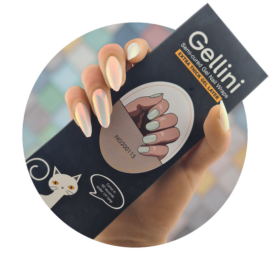 Pearlescent White UV Semi-Cured Gel Nail Wraps