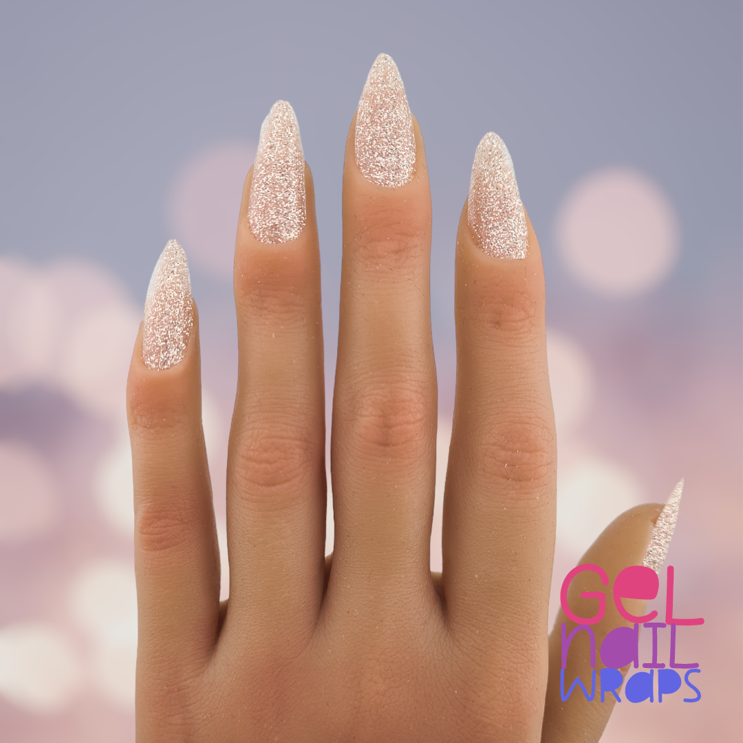 Coral Sparkle UV Semi-Cured Gel Nail Wraps