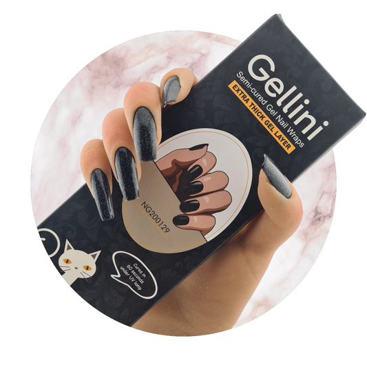 Midnight Sheen UV Semi-Cured Gel Nail Wraps