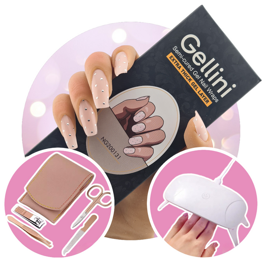 Polka Pink UV Gel Nail Wraps Starter Kit