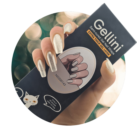 Golden Glamour UV Semi-Cured Gel Nail Wraps