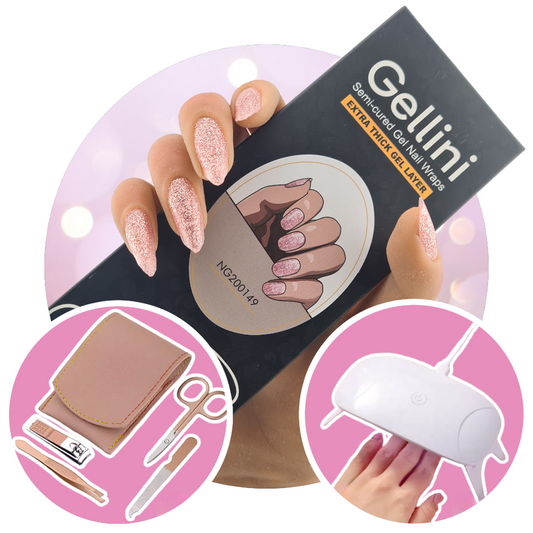 Rose Shimmer UV Gel Nail Wraps Starter Kit