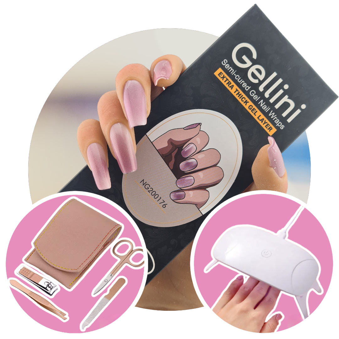 Lilac Ombre UV Gel Nail Wraps Starter Kit
