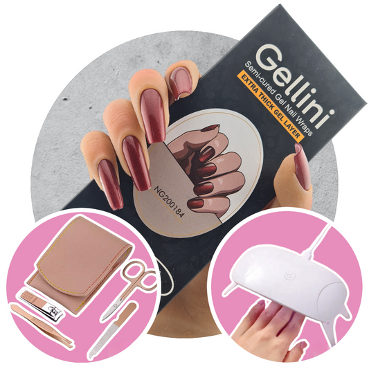 Bordeaux UV Gel Nail Wraps Starter Kit