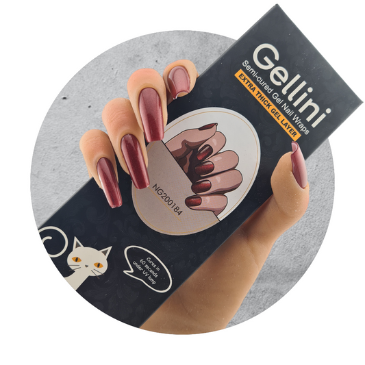 Bordeaux UV Semi-Cured Gel Nail Wraps