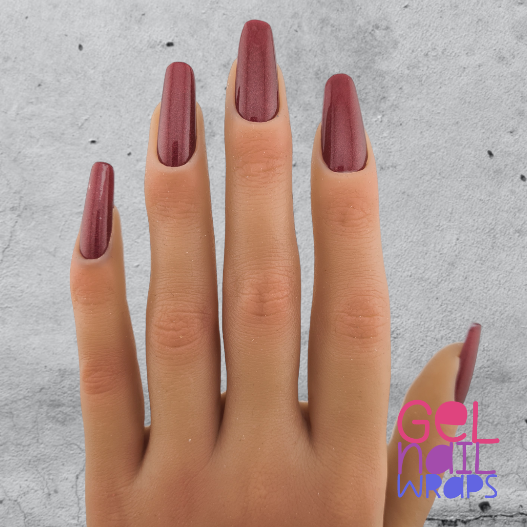 Bordeaux UV Semi-Cured Gel Nail Wraps