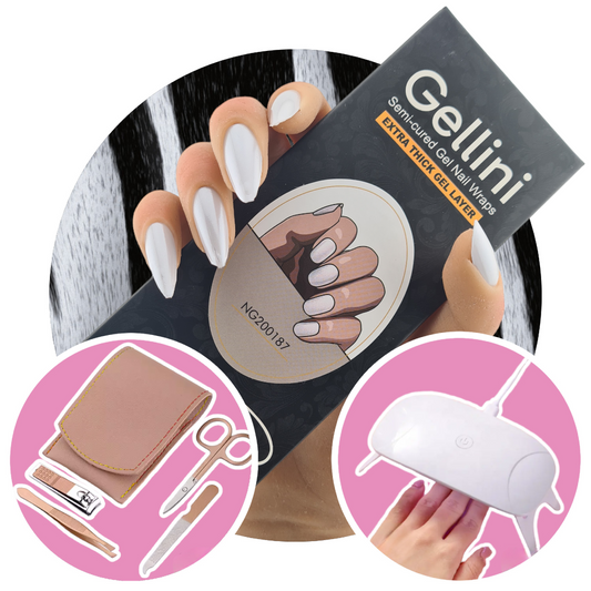 Pearl White UV Gel Nail Wraps Starter Kit