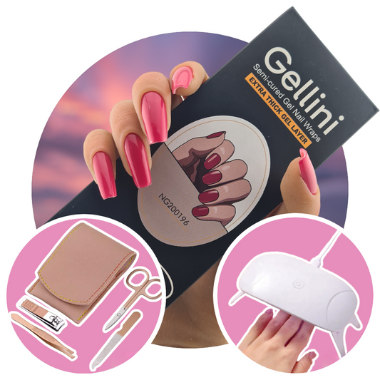 Hot Fuchsia UV Gel Nail Wraps Starter Kit