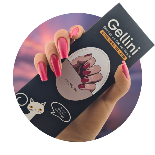 Hot Fuchsia UV Semi-Cured Gel Nail Wraps