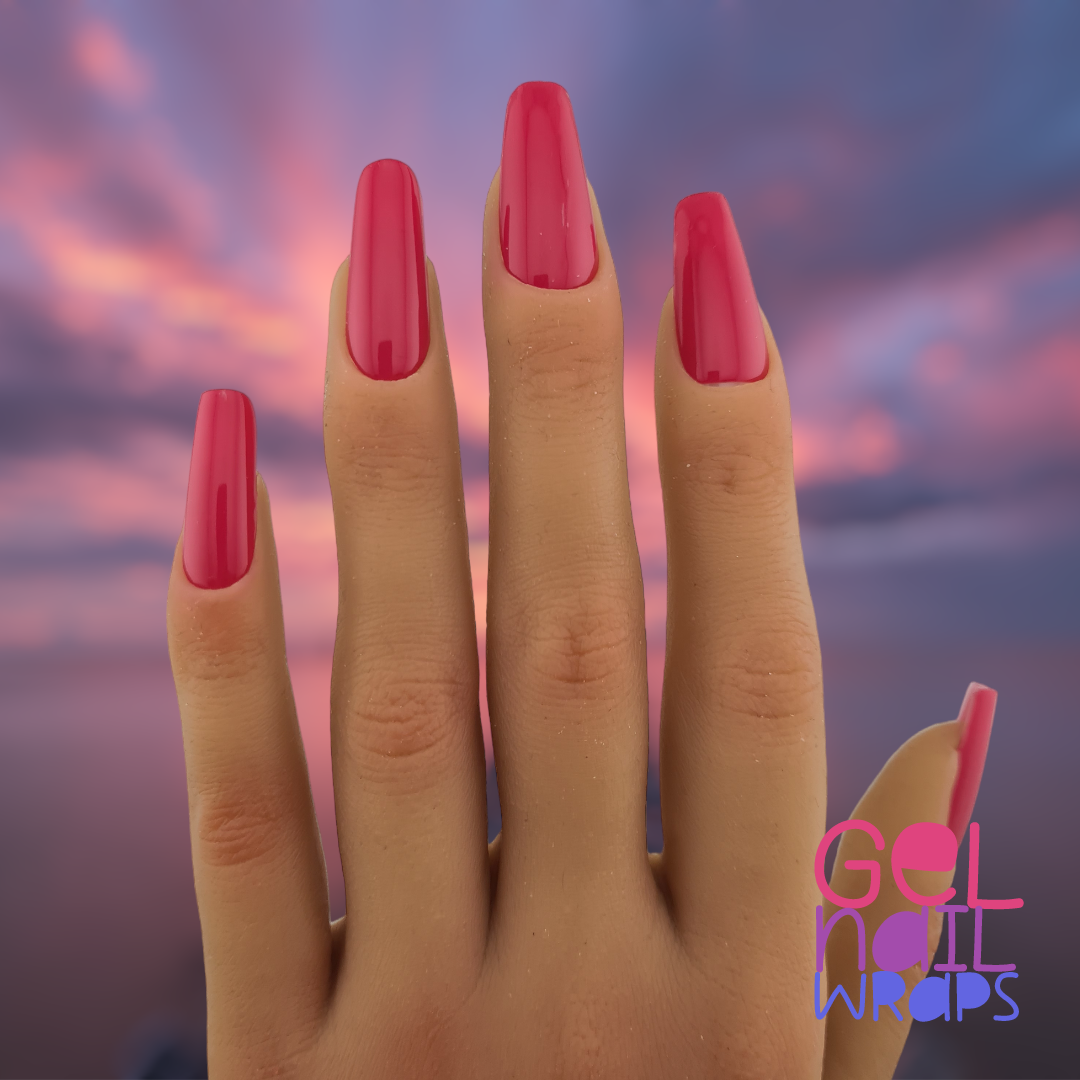 Hot Fuchsia UV Semi-Cured Gel Nail Wraps