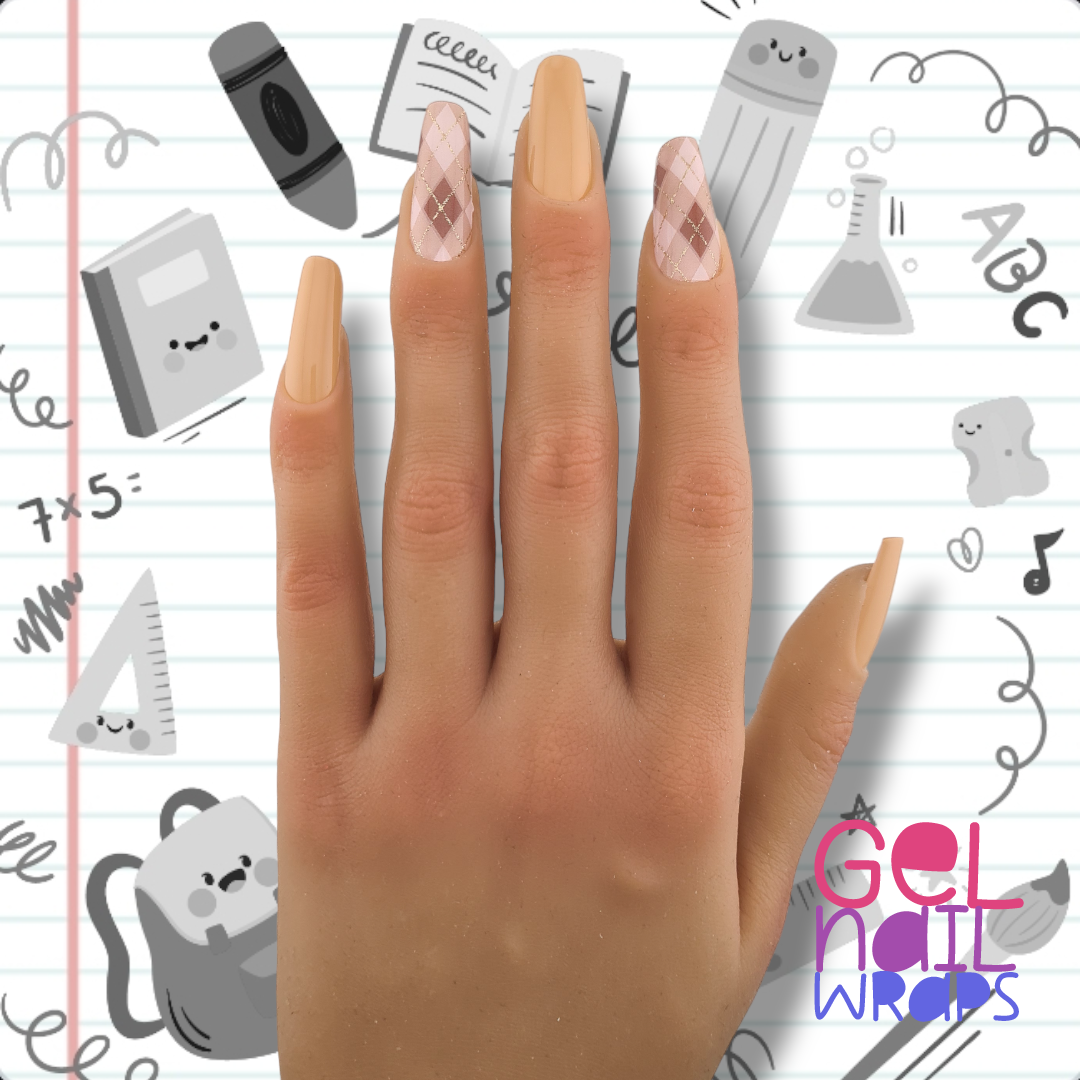 Plaid Sophisticate UV Semi-Cured Gel Nail Wraps