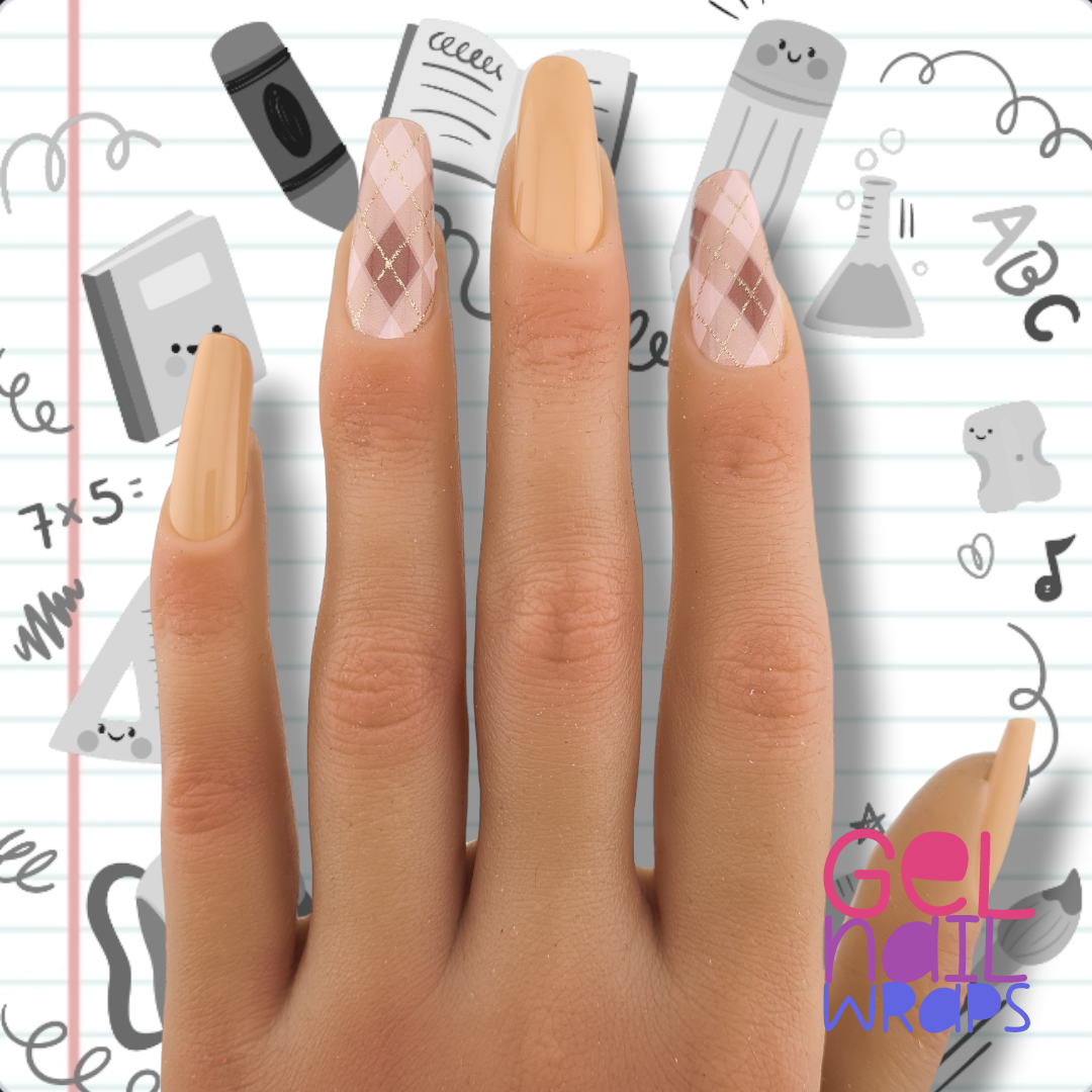 Plaid Sophisticate UV Semi-Cured Gel Nail Wraps