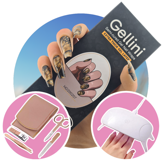 Monarch Brown UV Gel Nail Wraps Starter Kit
