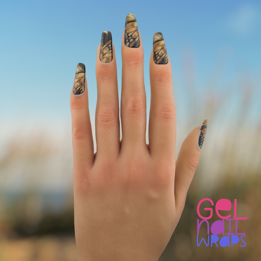 Monarch Brown UV Semi-Cured Gel Nail Wraps