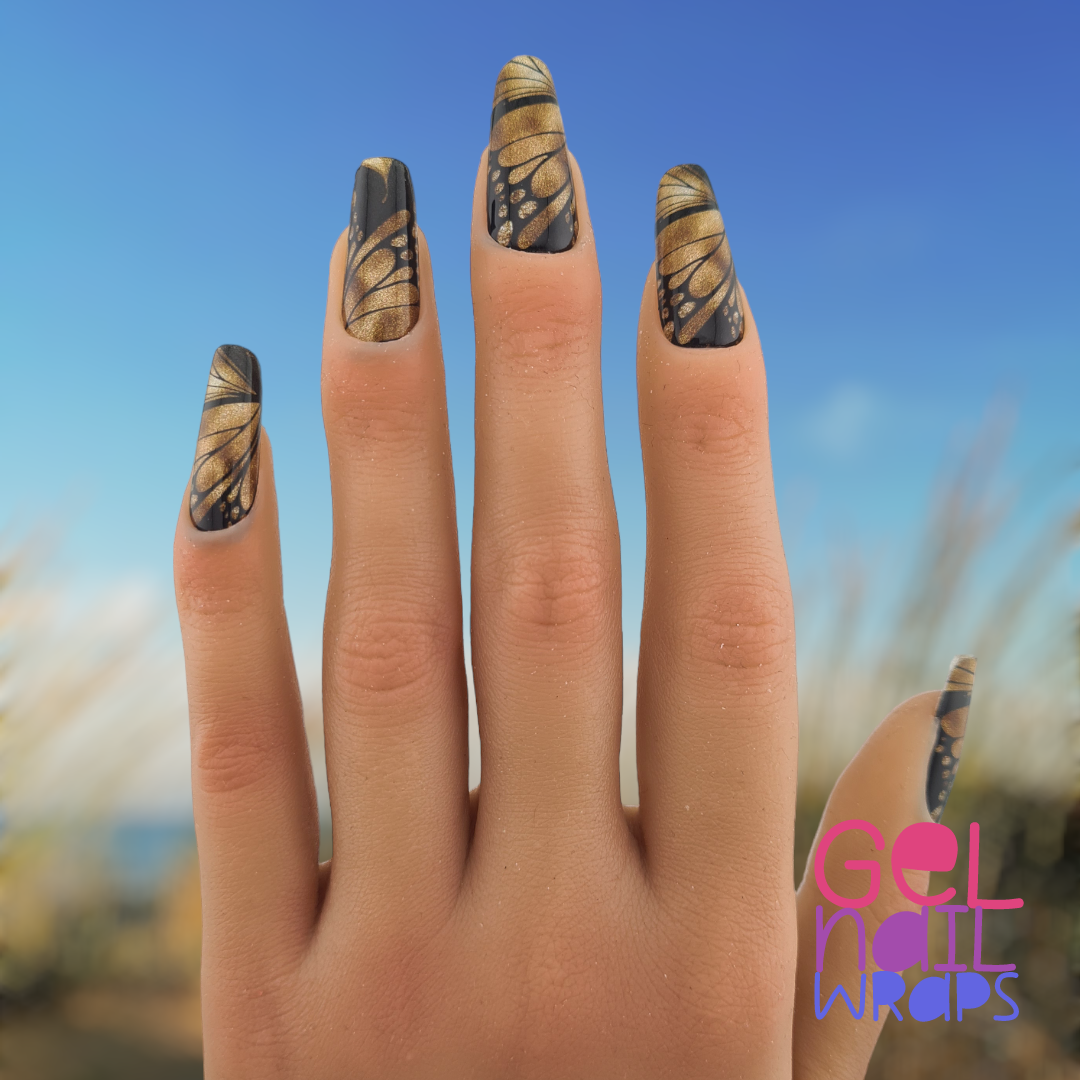 Monarch Brown UV Semi-Cured Gel Nail Wraps