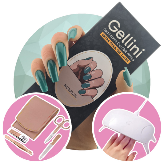 Teal Temptation UV Gel Nail Wraps Starter Kit