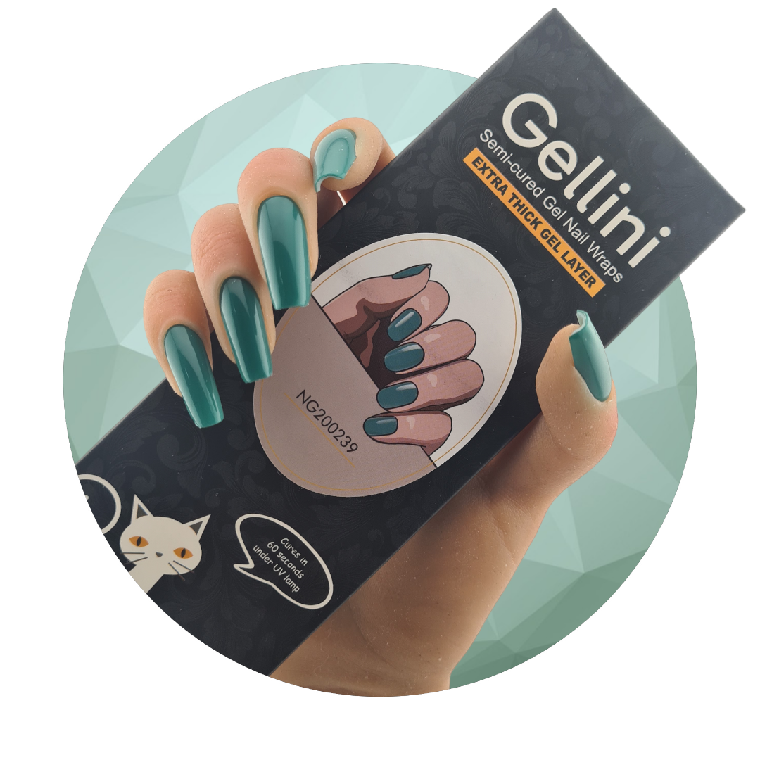 Teal Temptation UV Semi-Cured Gel Nail Wraps
