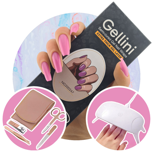 Fuchsia Vibes UV Gel Nail Wraps Starter Kit