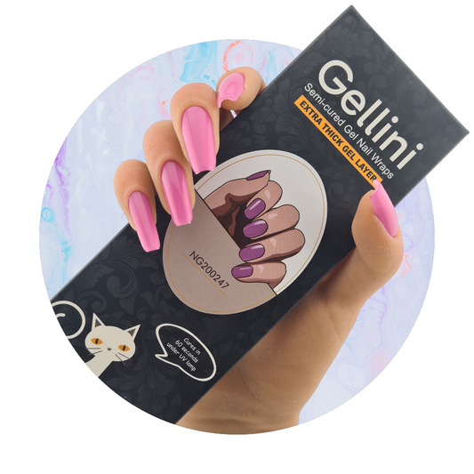 Fuchsia Vibes UV Semi-Cured Gel Nail Wraps